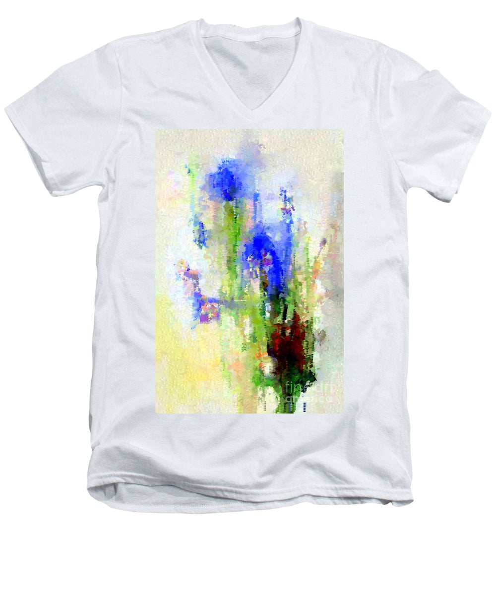 Men's V-Neck T-Shirt - Abstract Flower 0797