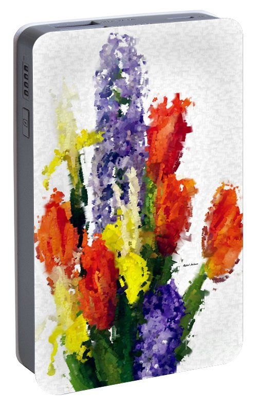 Portable Battery Charger - Abstract Flower 0801