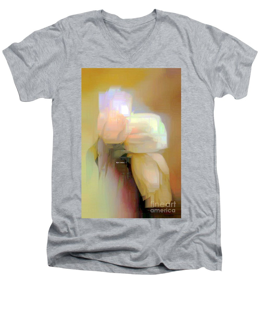 Men's V-Neck T-Shirt - Abstract Flower 9238