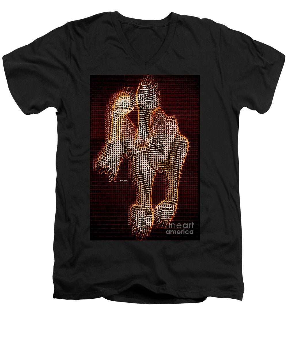 Men's V-Neck T-Shirt - Abstract Horse