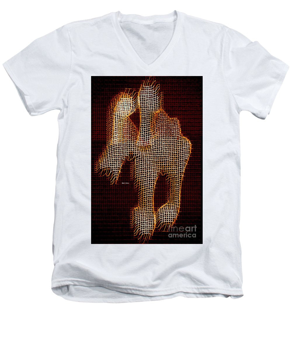 Men's V-Neck T-Shirt - Abstract Horse