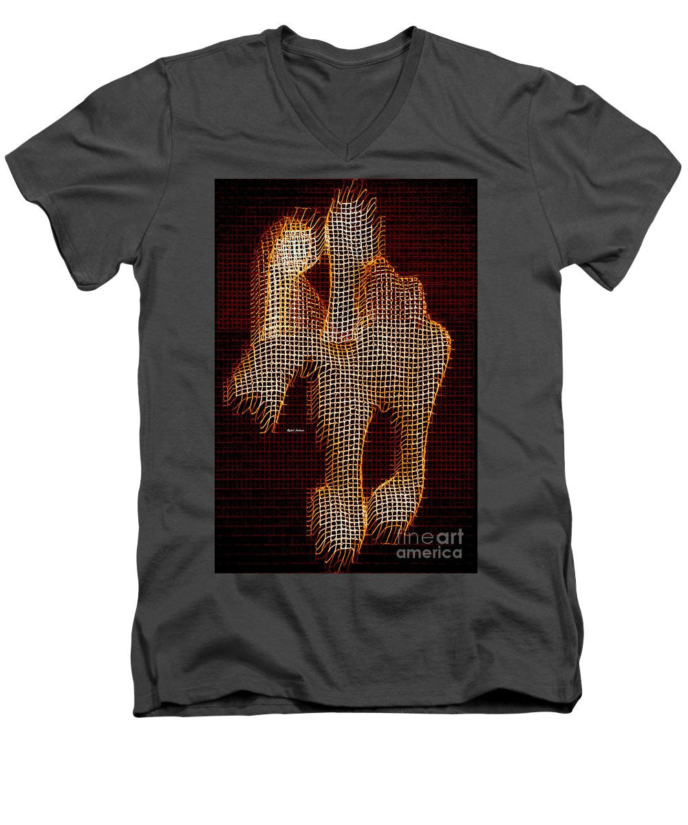 Men's V-Neck T-Shirt - Abstract Horse