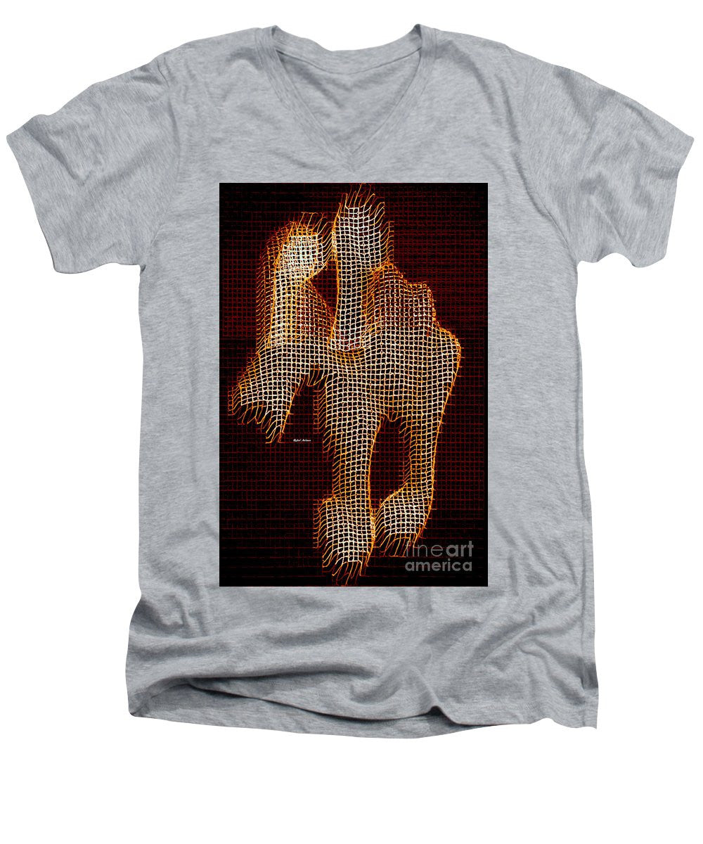 Men's V-Neck T-Shirt - Abstract Horse