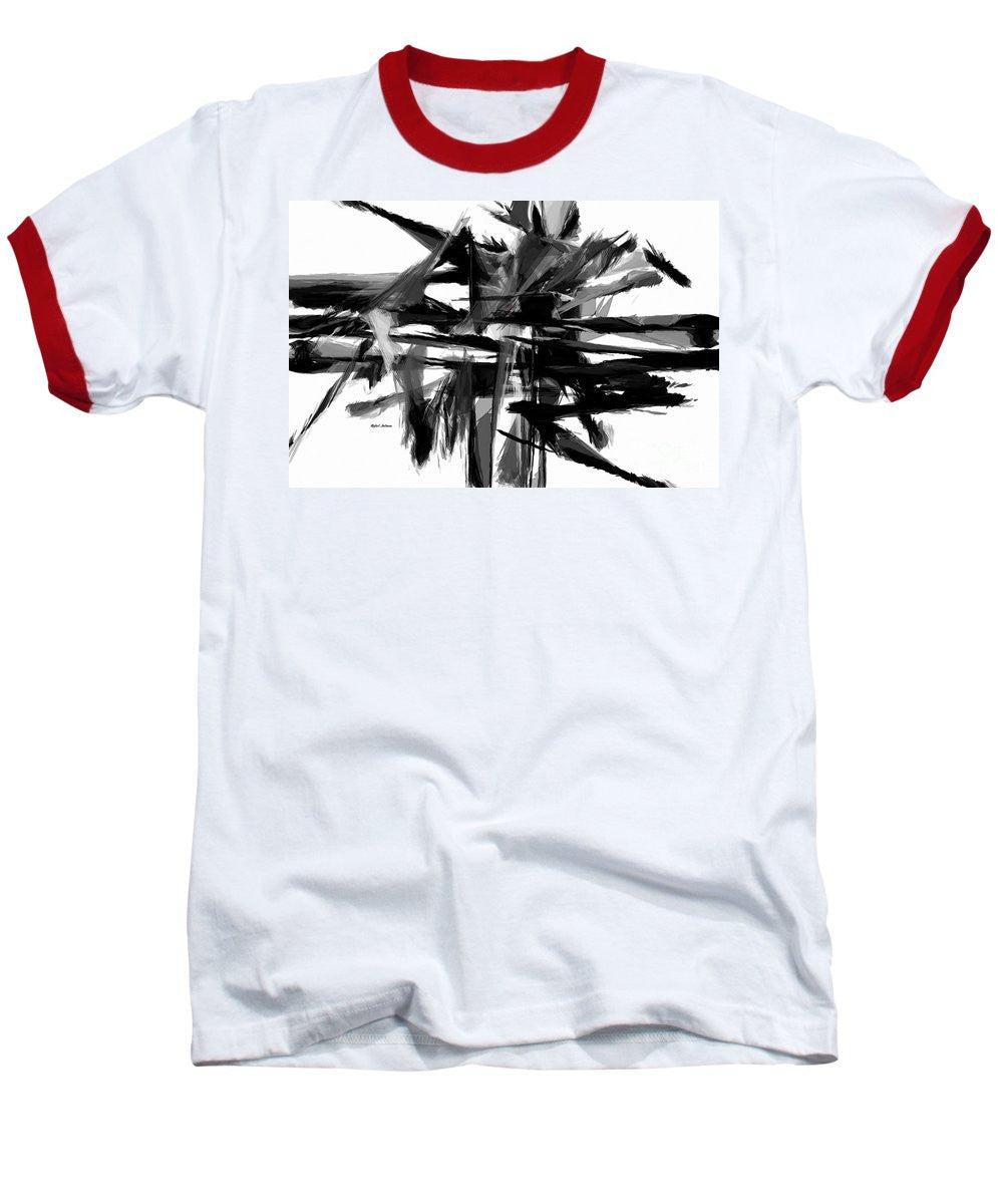 Baseball T-Shirt - Abstract In Black And White 0722