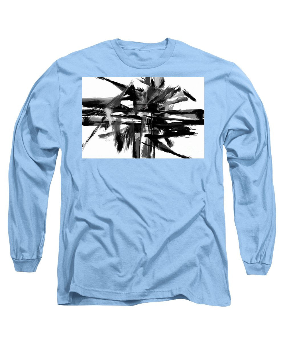 Long Sleeve T-Shirt - Abstract In Black And White 0722
