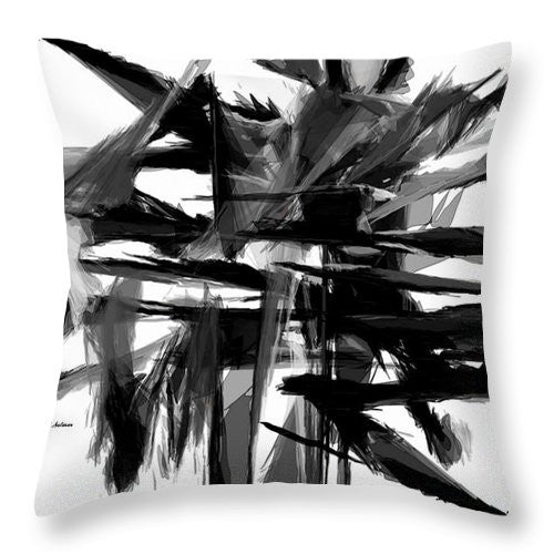 Throw Pillow - Abstract In Black And White 0722