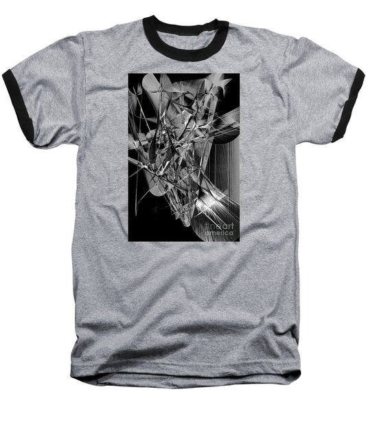 T-shirt de baseball - Abstrait en noir et blanc 2