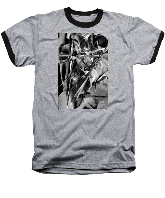 T-shirt de baseball - Abstrait en noir et blanc