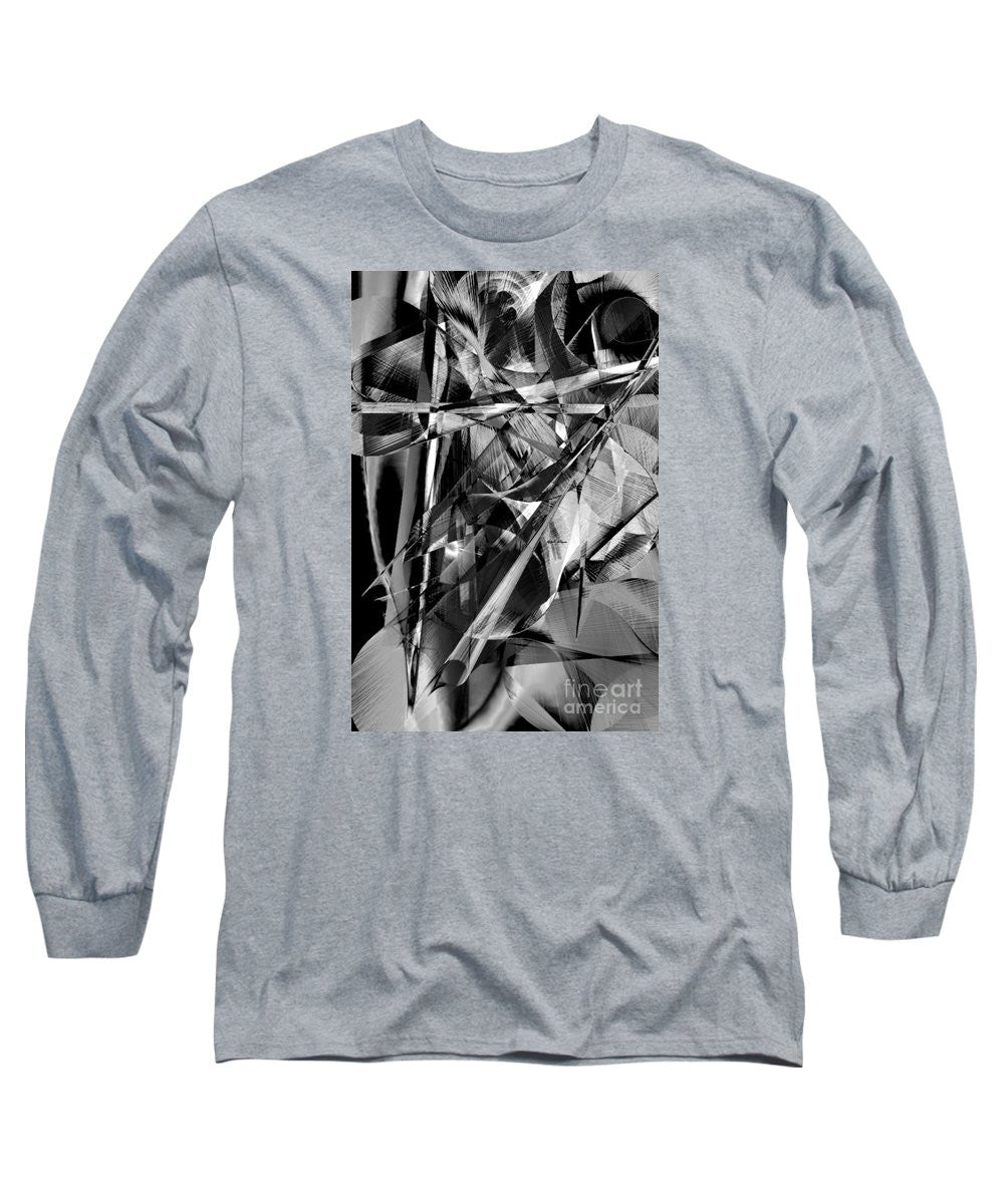 Long Sleeve T-Shirt - Abstract In Black And White