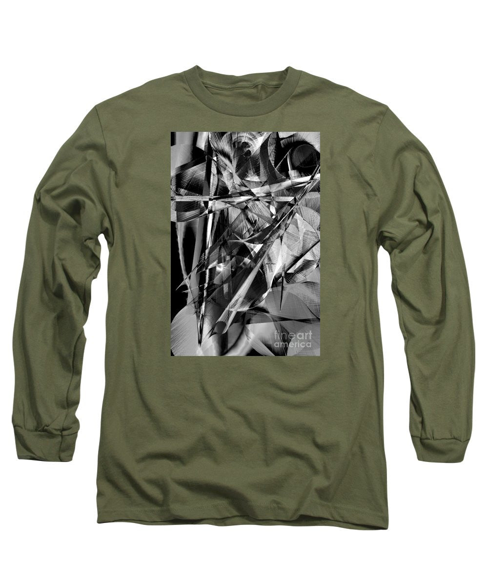 Long Sleeve T-Shirt - Abstract In Black And White