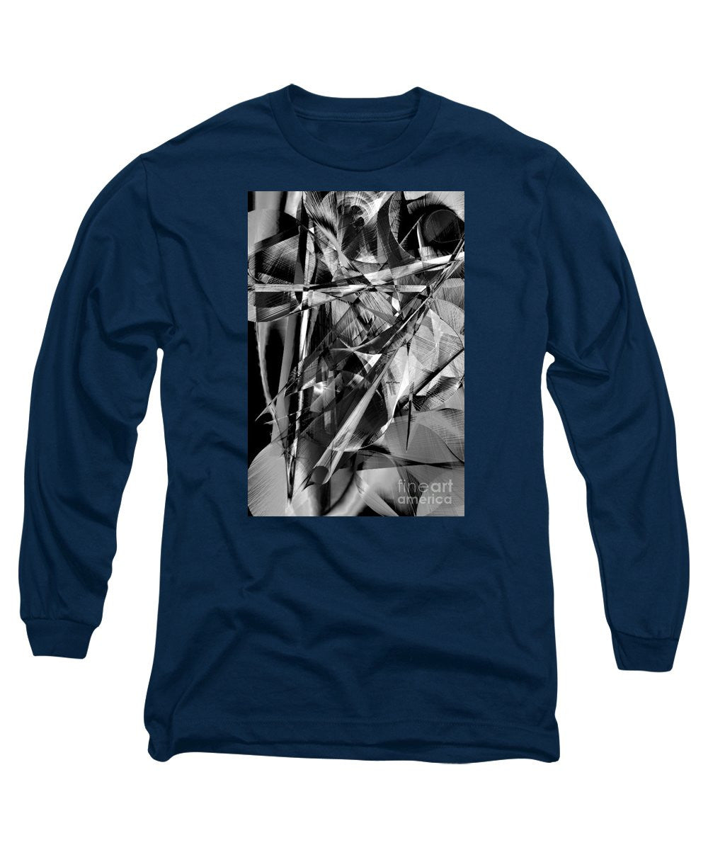 Long Sleeve T-Shirt - Abstract In Black And White