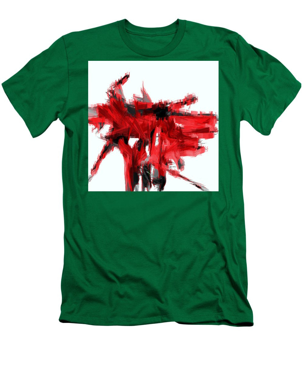 T-shirt pour homme (coupe ajustée) - Abstrait en rouge