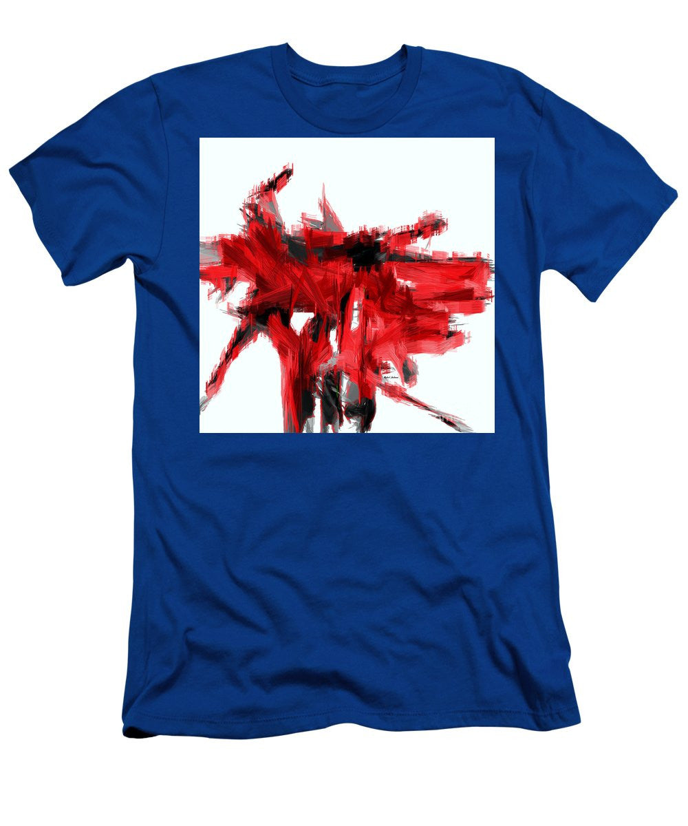 T-shirt pour homme (coupe ajustée) - Abstrait en rouge