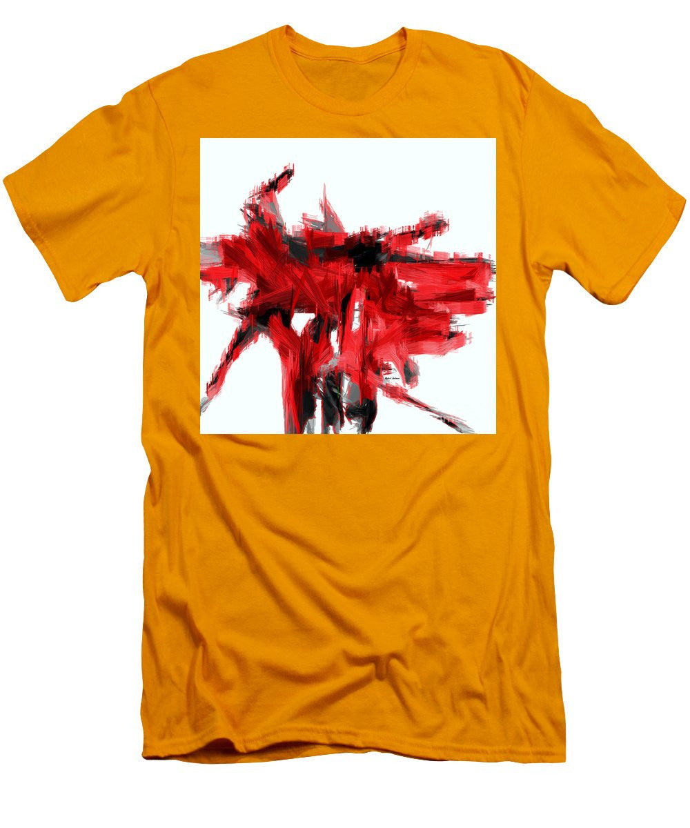 T-shirt pour homme (coupe ajustée) - Abstrait en rouge