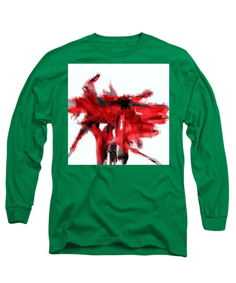 Long Sleeve T-Shirt - Abstract In Red