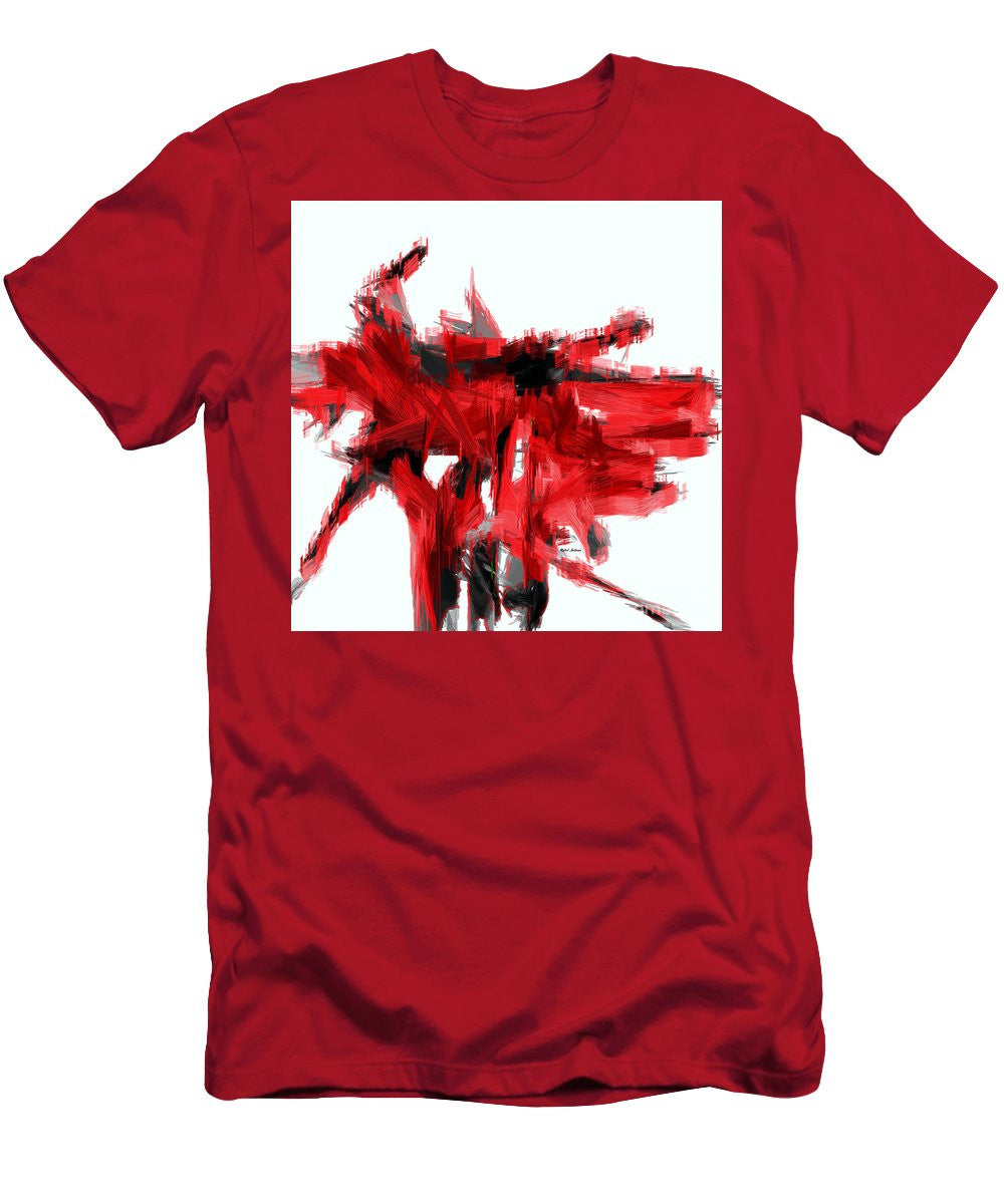 T-shirt pour homme (coupe ajustée) - Abstrait en rouge