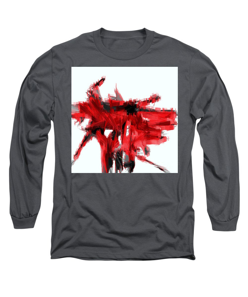 Long Sleeve T-Shirt - Abstract In Red