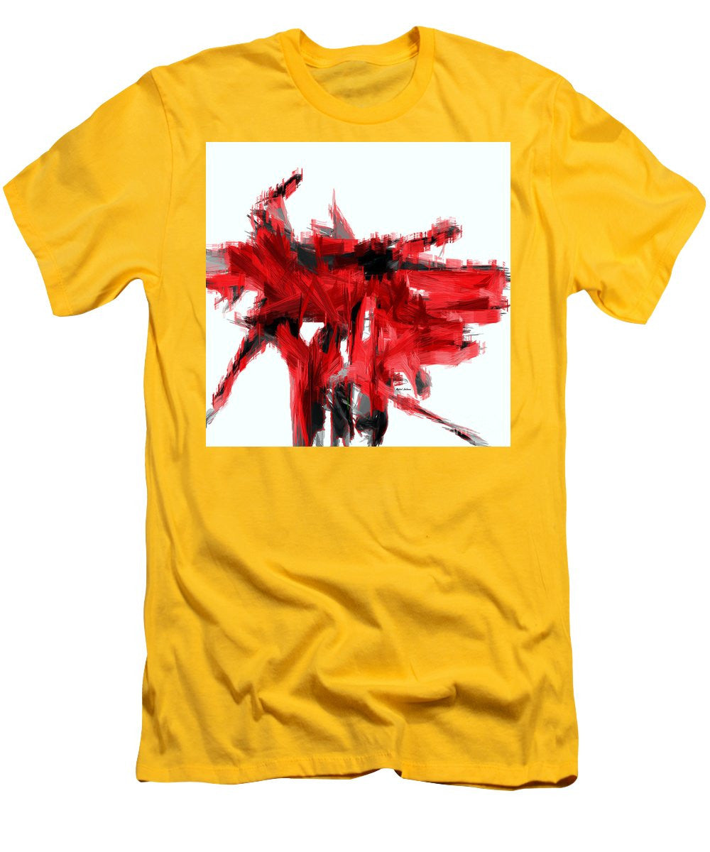 T-shirt pour homme (coupe ajustée) - Abstrait en rouge