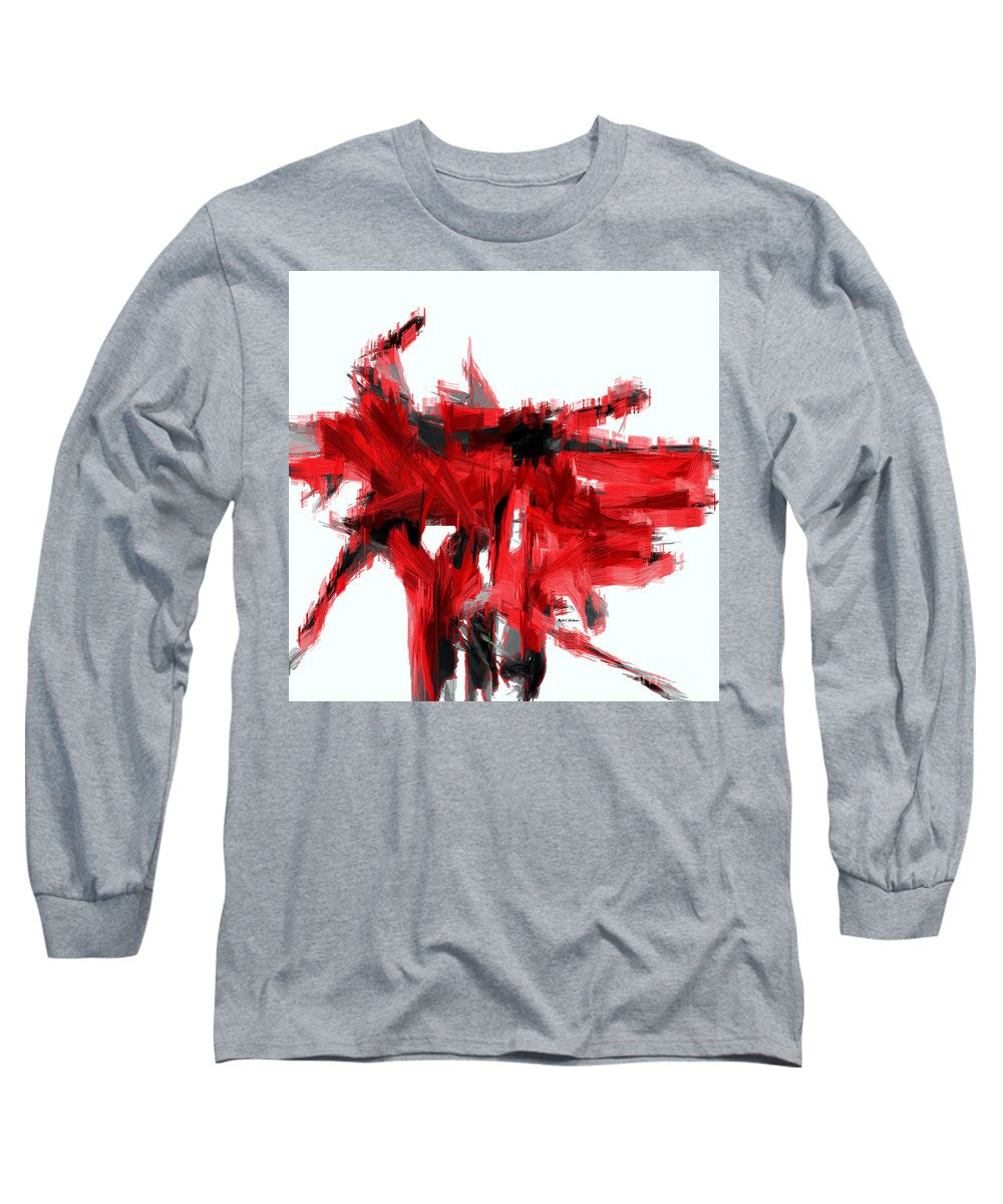 Long Sleeve T-Shirt - Abstract In Red