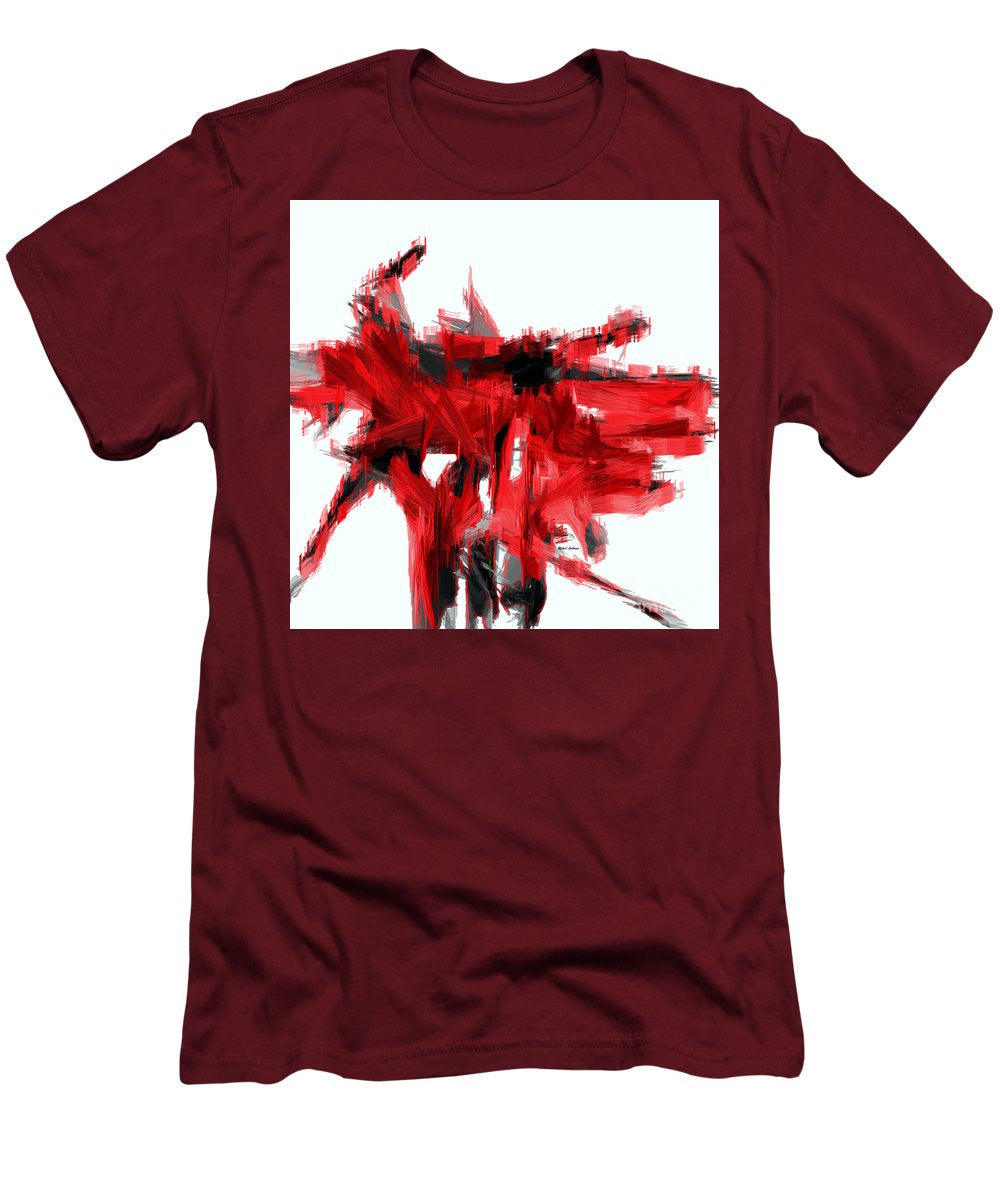 T-shirt pour homme (coupe ajustée) - Abstrait en rouge