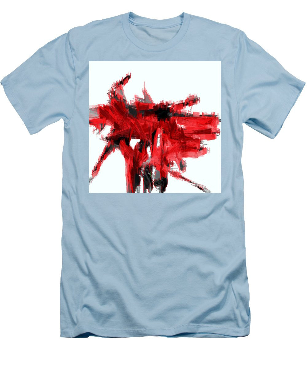 T-shirt pour homme (coupe ajustée) - Abstrait en rouge