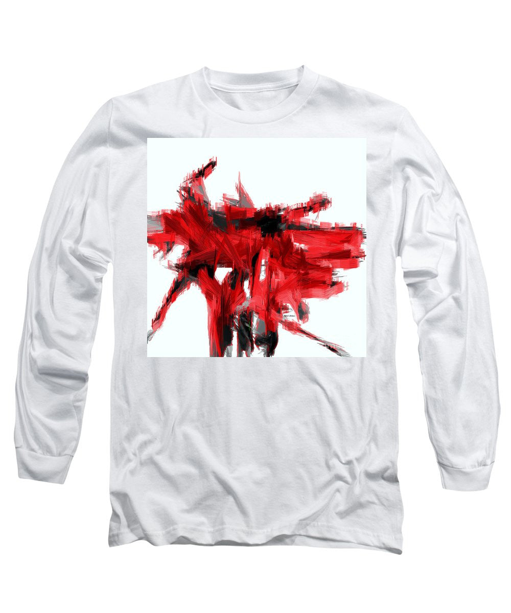 Long Sleeve T-Shirt - Abstract In Red