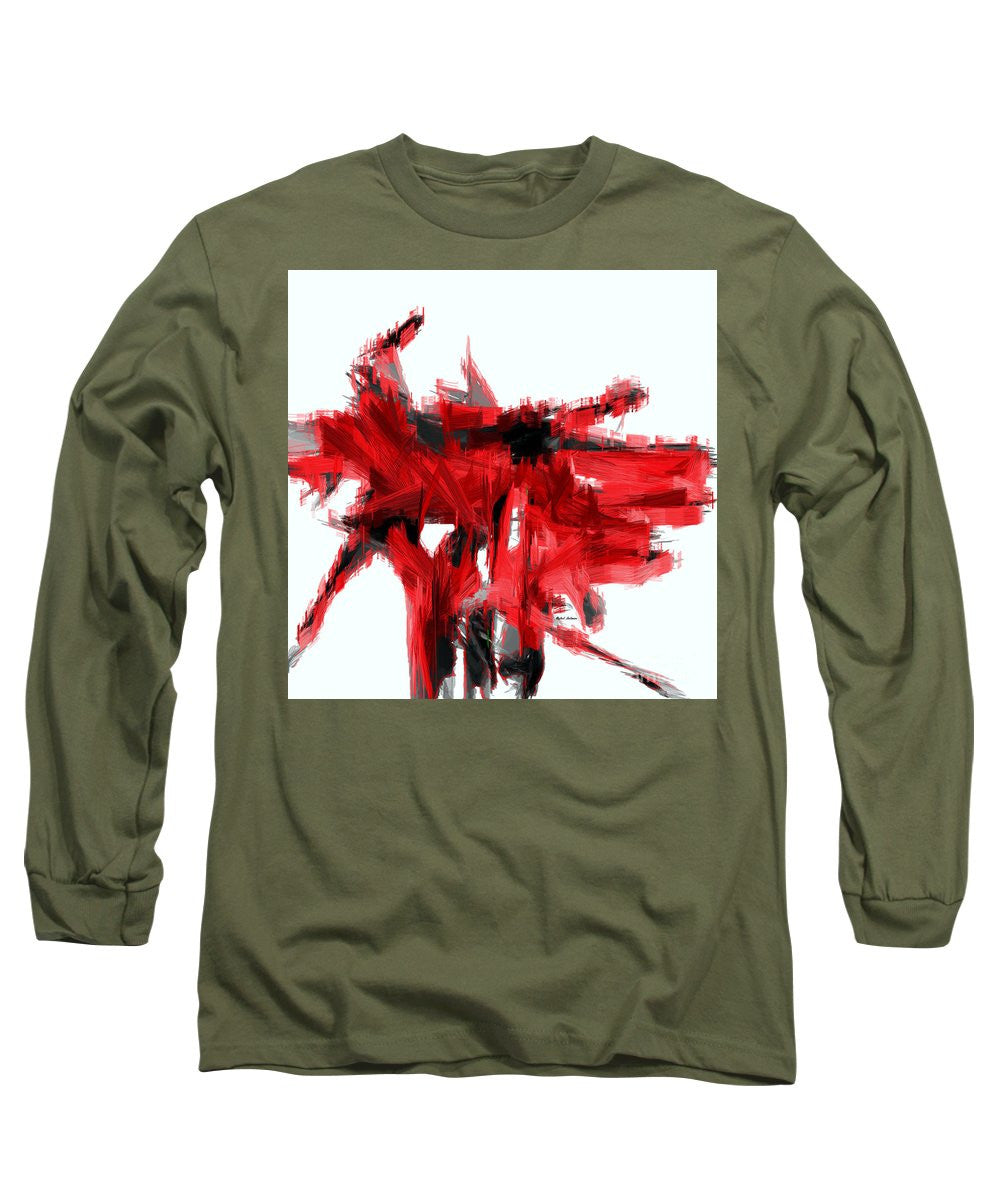 Long Sleeve T-Shirt - Abstract In Red