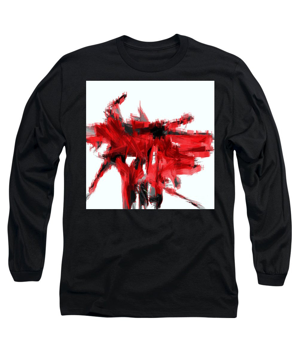 Long Sleeve T-Shirt - Abstract In Red