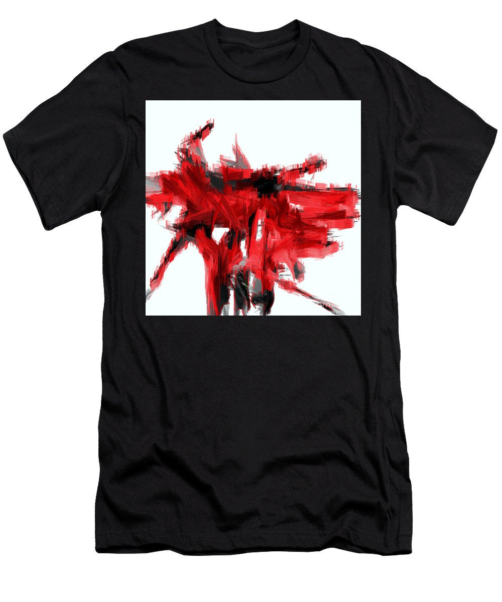 T-shirt pour homme (coupe ajustée) - Abstrait en rouge