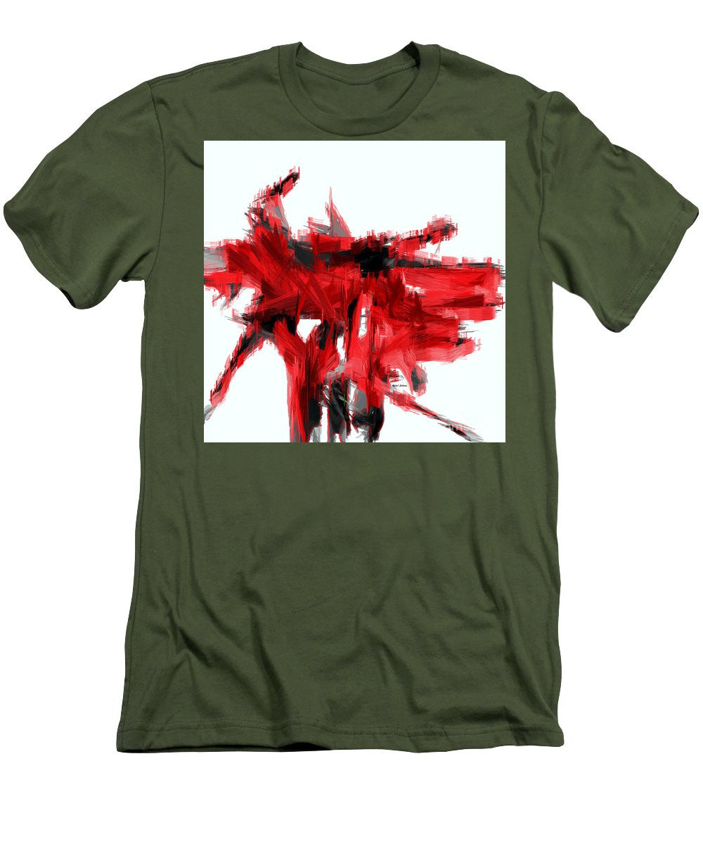 T-shirt pour homme (coupe ajustée) - Abstrait en rouge