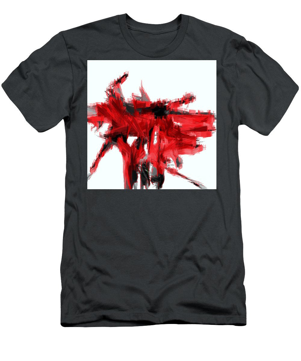 T-shirt pour homme (coupe ajustée) - Abstrait en rouge