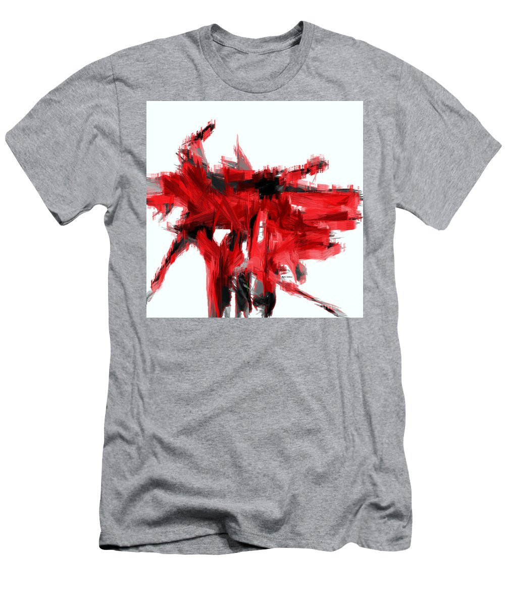 T-shirt pour homme (coupe ajustée) - Abstrait en rouge