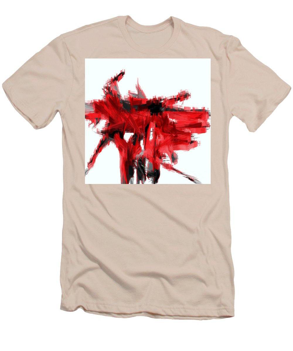 T-shirt pour homme (coupe ajustée) - Abstrait en rouge