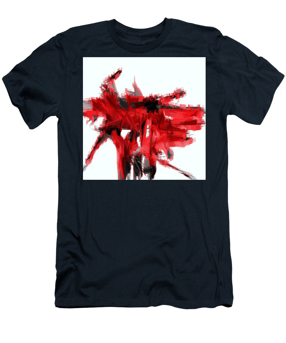 T-shirt pour homme (coupe ajustée) - Abstrait en rouge