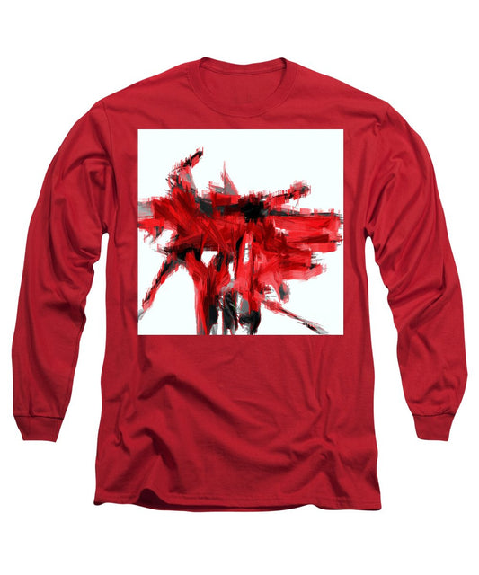 Long Sleeve T-Shirt - Abstract In Red