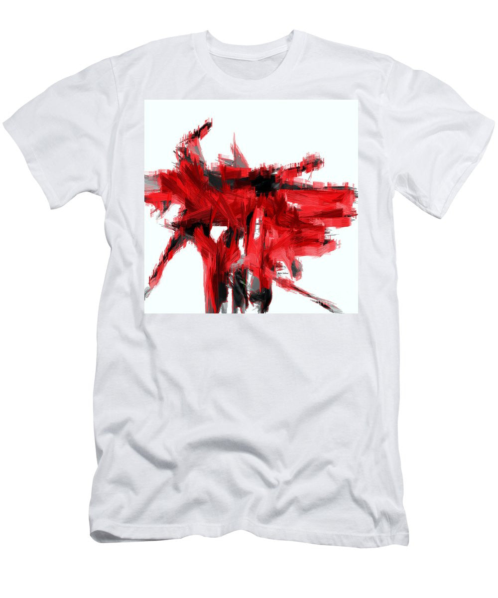 T-shirt pour homme (coupe ajustée) - Abstrait en rouge