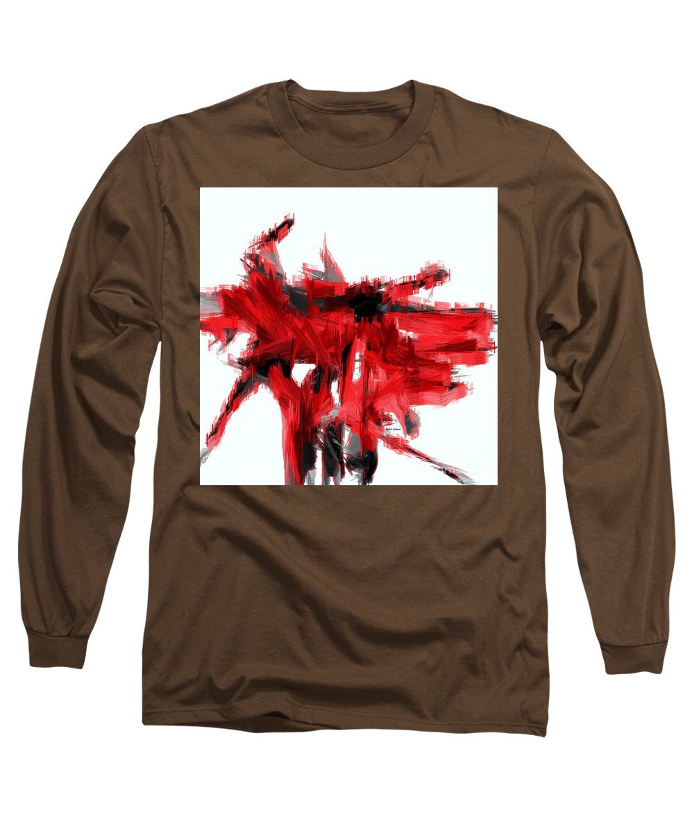 Long Sleeve T-Shirt - Abstract In Red