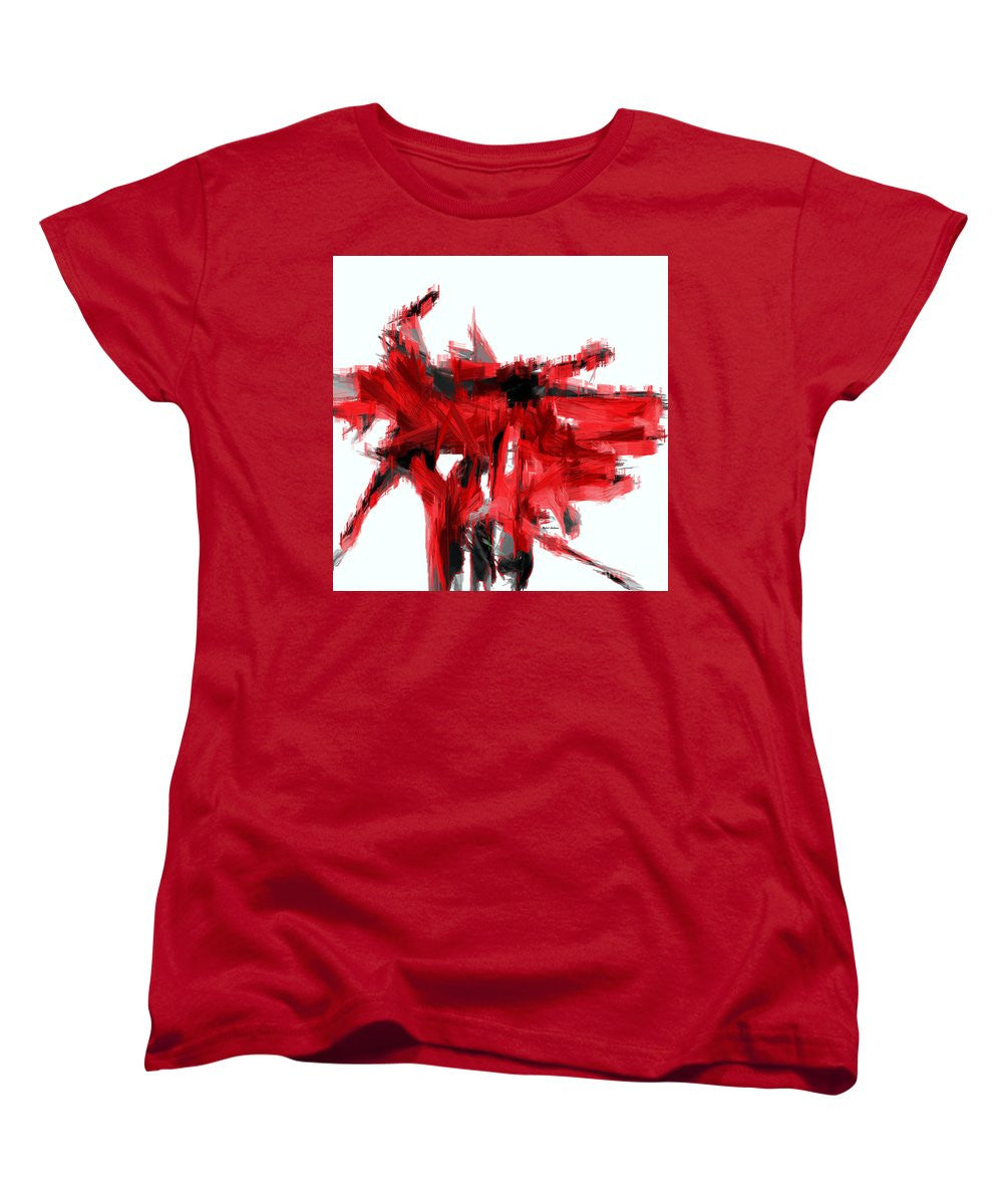 Women's T-Shirt (Standard Cut) - Abstract In Red