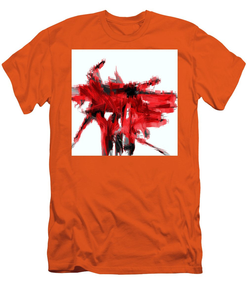 T-shirt pour homme (coupe ajustée) - Abstrait en rouge