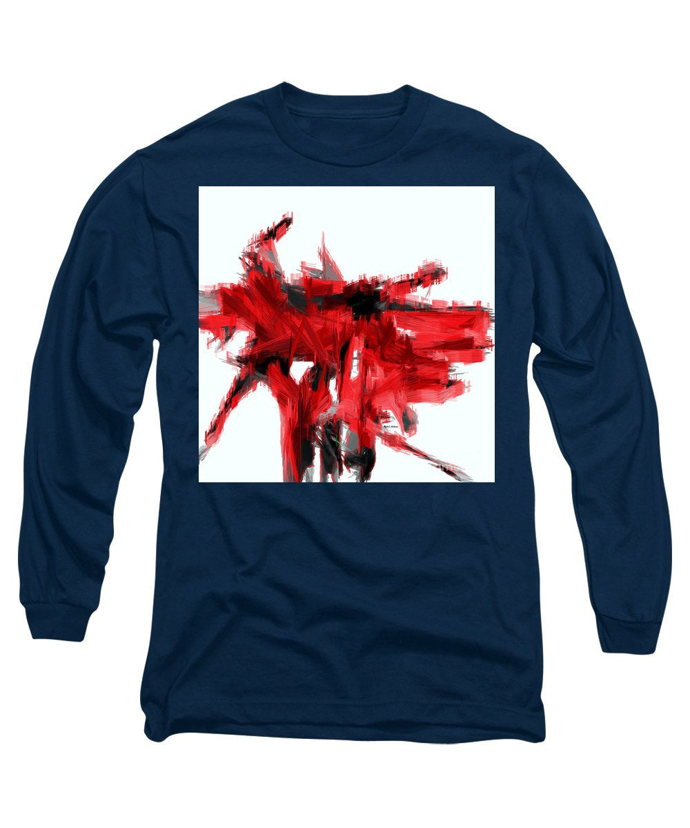 Long Sleeve T-Shirt - Abstract In Red