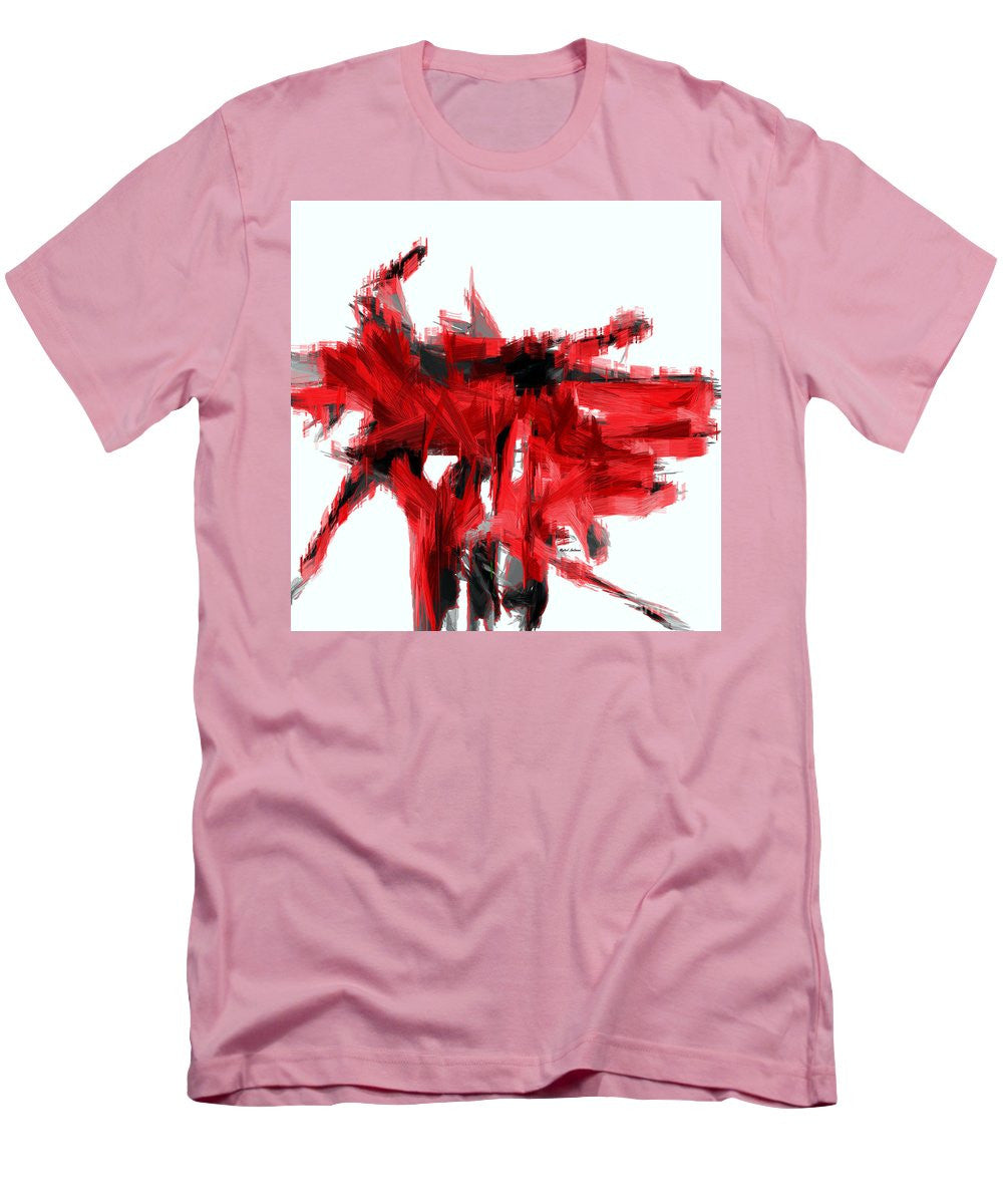 T-shirt pour homme (coupe ajustée) - Abstrait en rouge