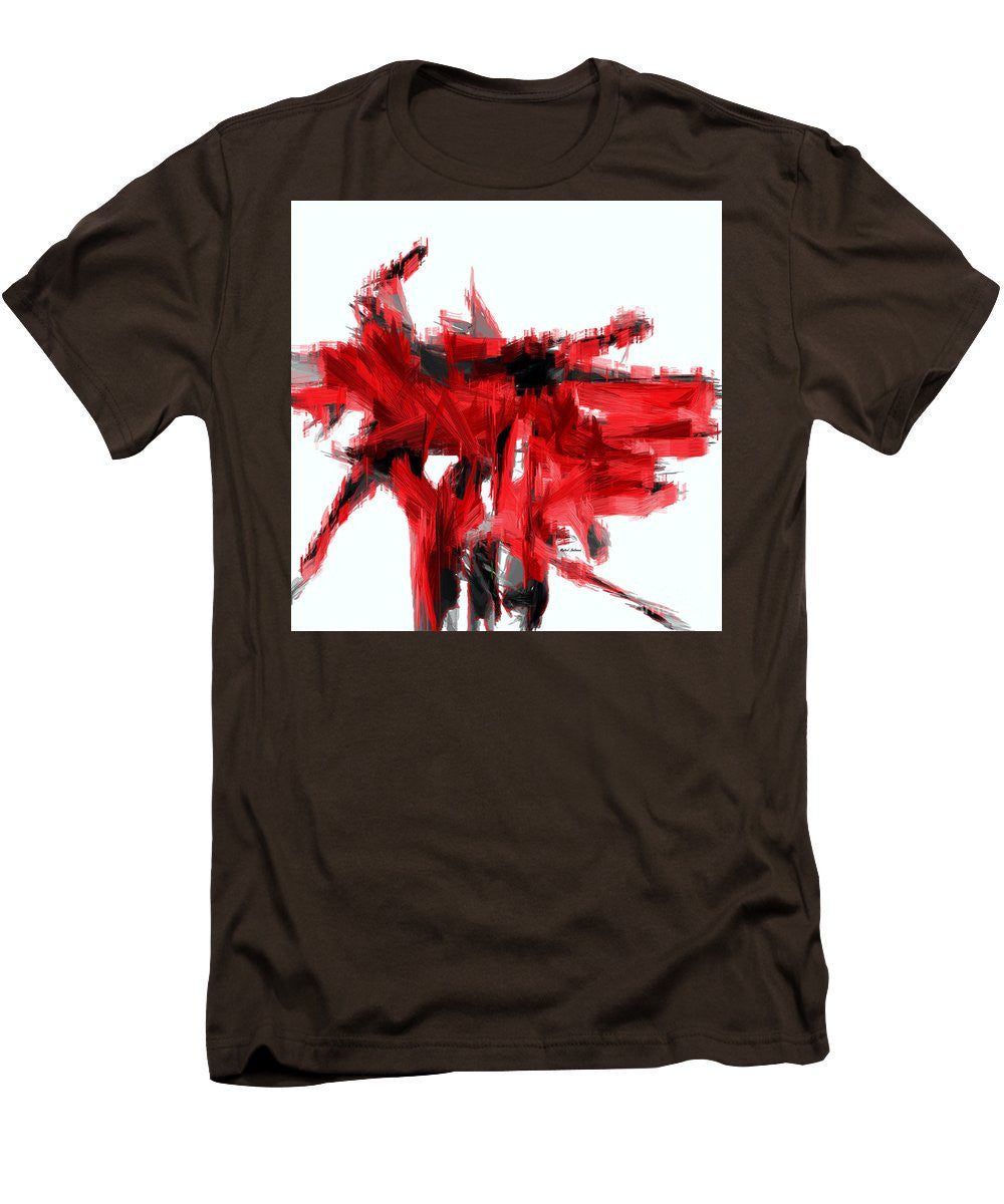 T-shirt pour homme (coupe ajustée) - Abstrait en rouge