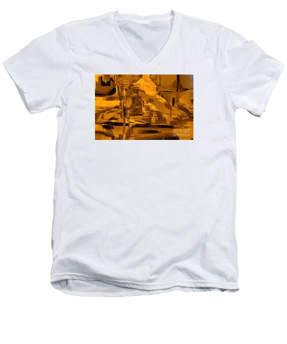 Men's V-Neck T-Shirt - Abstract In Sepia