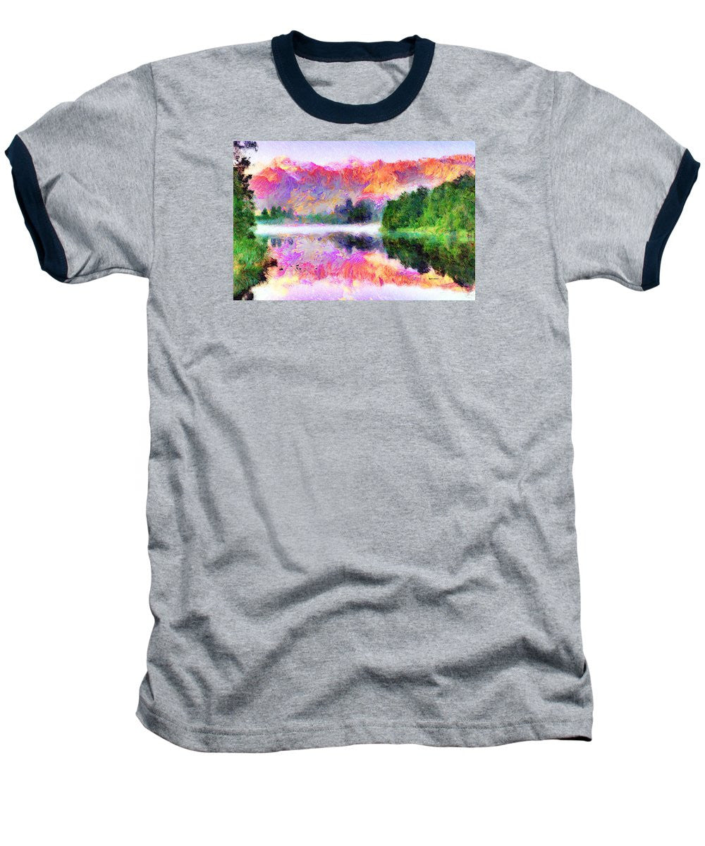 Baseball T-Shirt - Abstract Landscape 0743