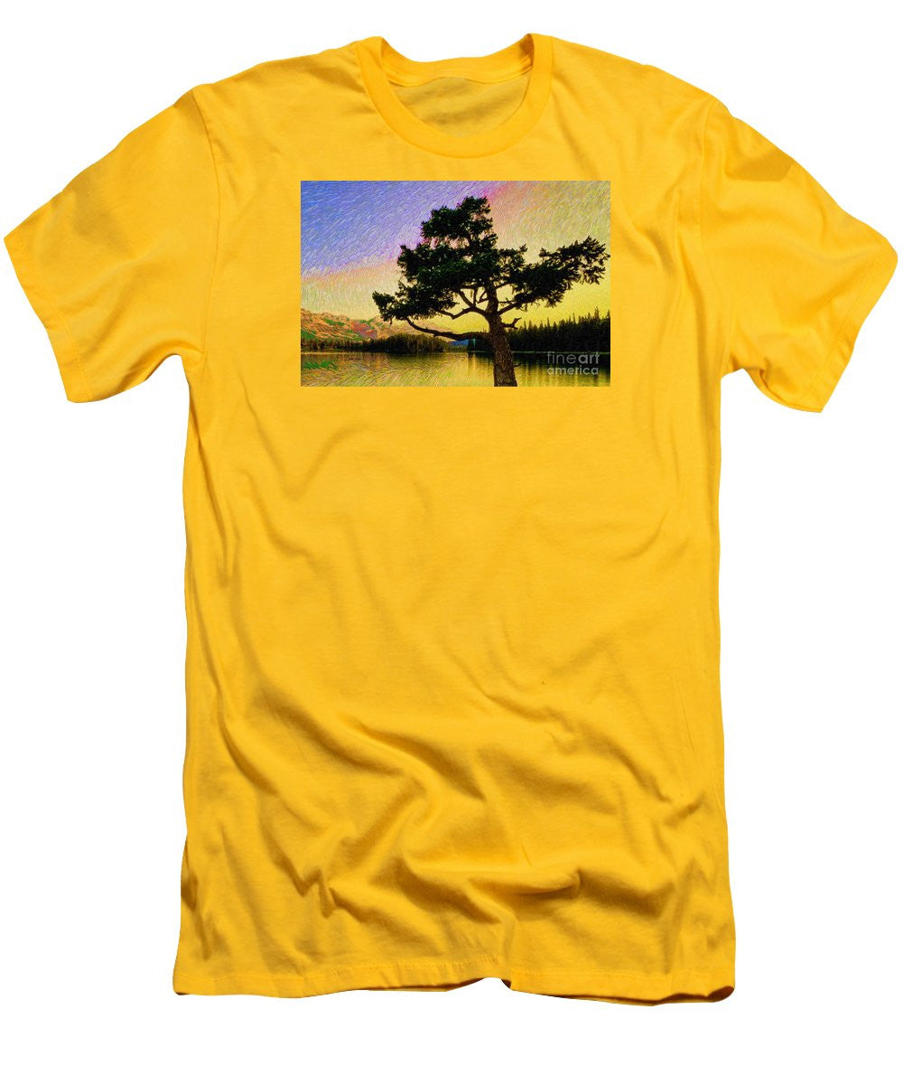 T-shirt pour homme (coupe ajustée) - Paysage abstrait 0750