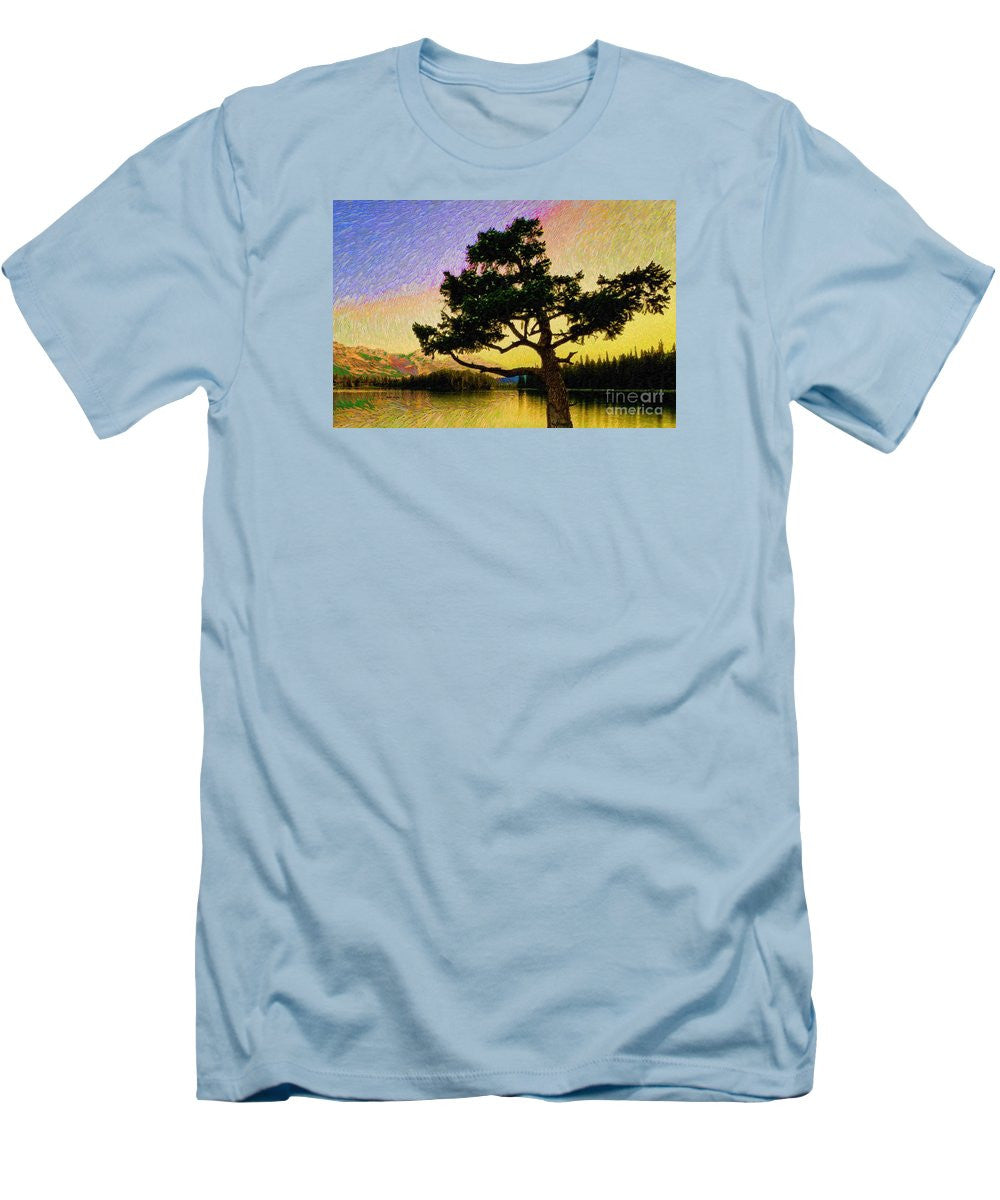 T-shirt pour homme (coupe ajustée) - Paysage abstrait 0750