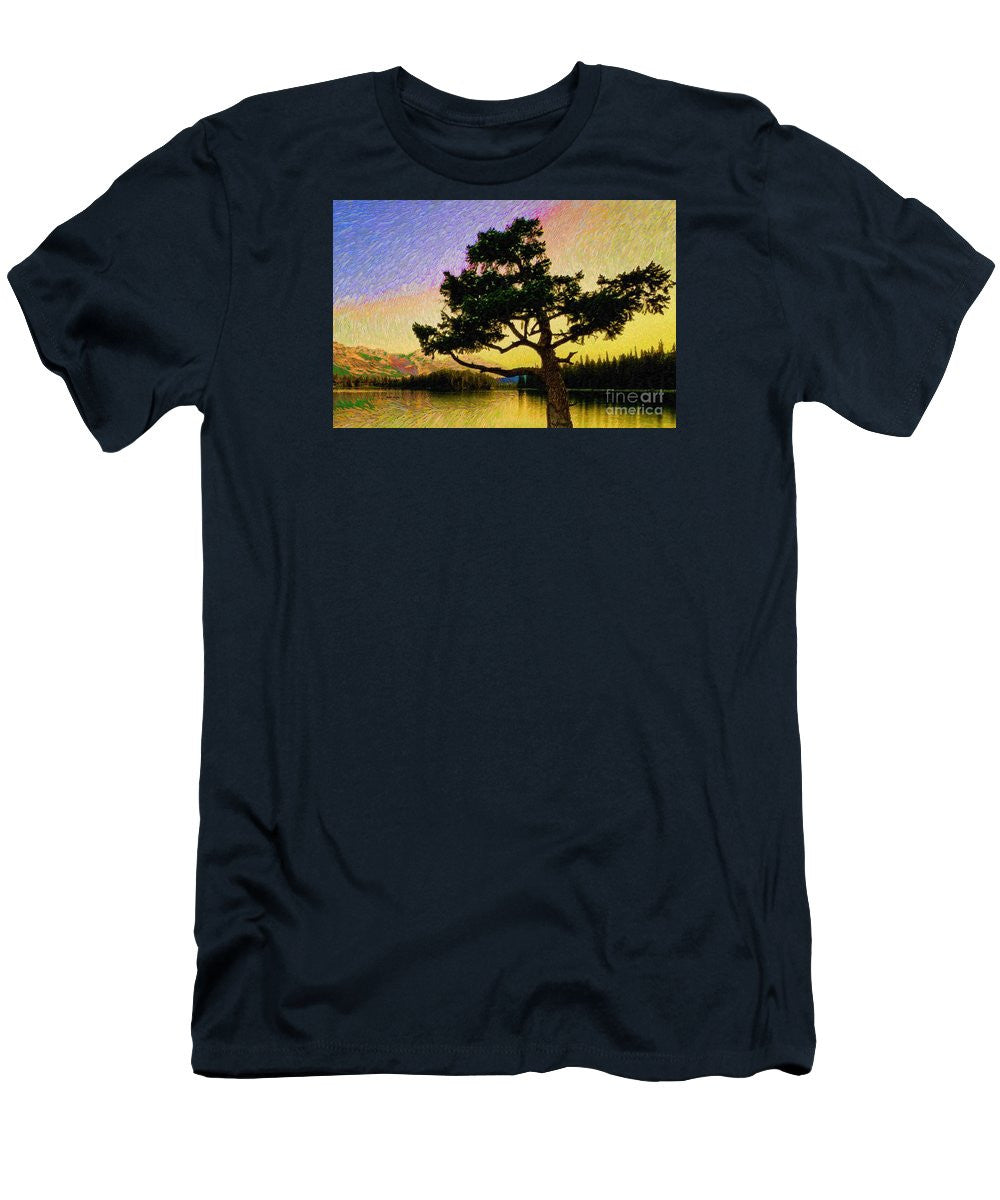 T-shirt pour homme (coupe ajustée) - Paysage abstrait 0750