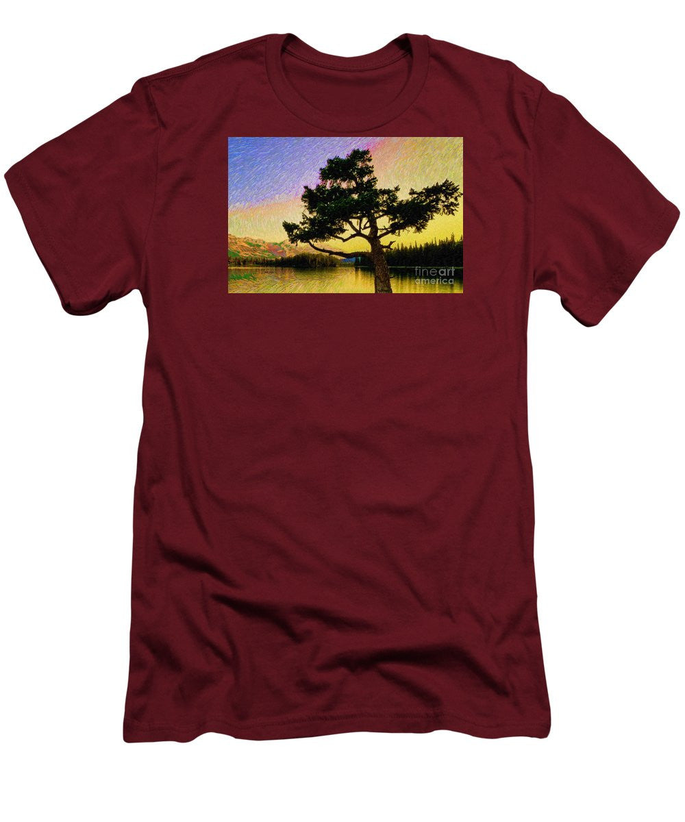 T-shirt pour homme (coupe ajustée) - Paysage abstrait 0750