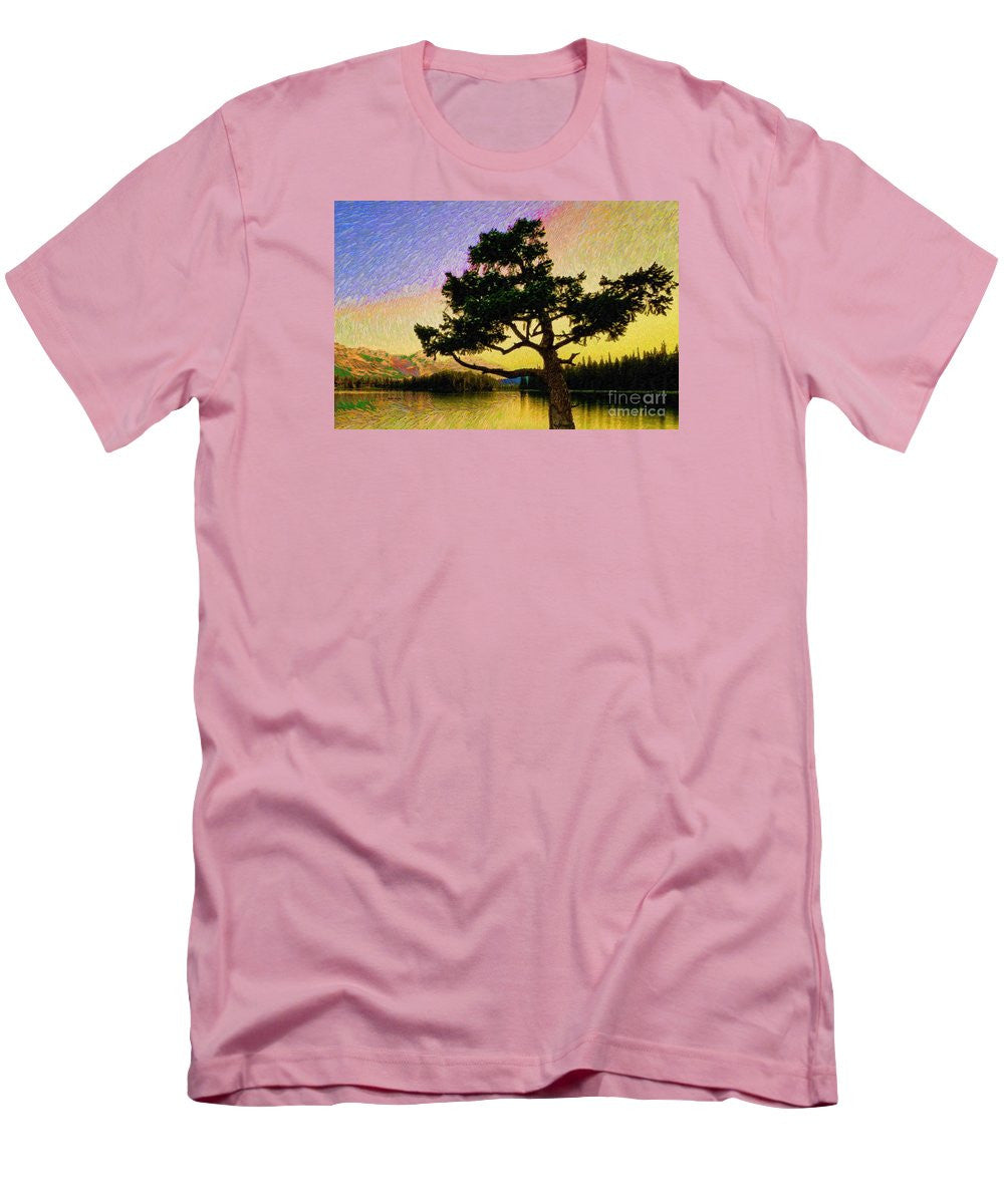 T-shirt pour homme (coupe ajustée) - Paysage abstrait 0750