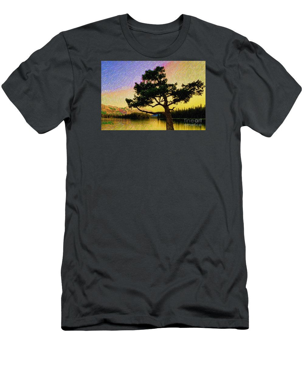 T-shirt pour homme (coupe ajustée) - Paysage abstrait 0750